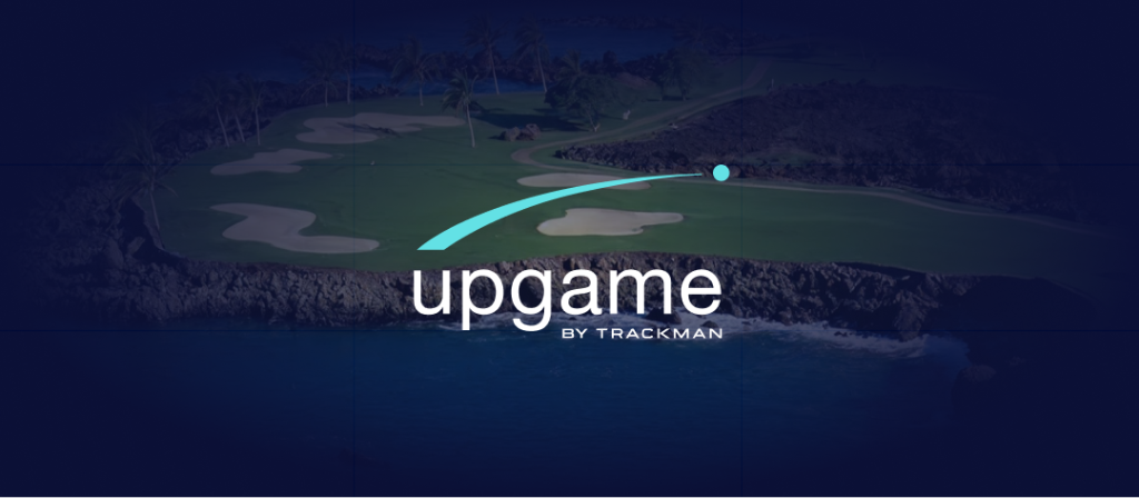 Upgame by Trackman — aerial golf course banner